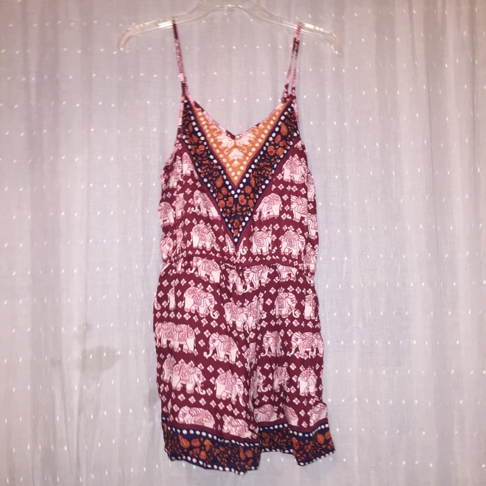 Red elephant romper